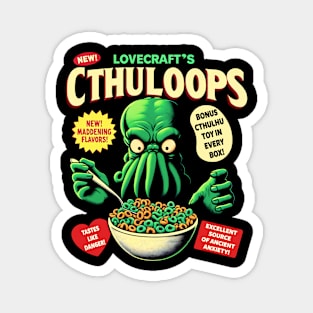 Cthuloops Cereal Parody for Horror Fans - Funny Cthulhu Magnet