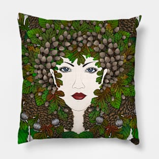 All The Acorns Goddess Pillow