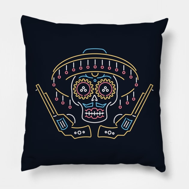 Vaquero Skull Pillow by RyanRagnini