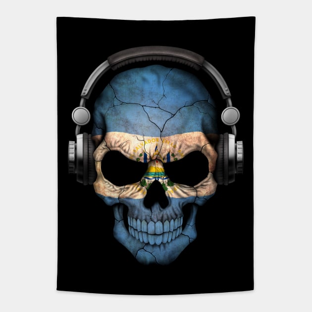 Dark Skull Deejay with El Salvador Flag Tapestry by jeffbartels