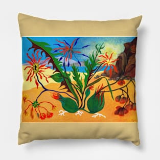 Abstract floral scene Pillow