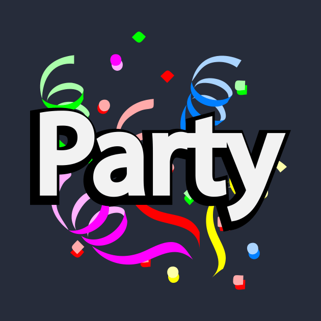 Party one word typography design by DinaShalash