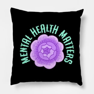 Mental health matters. Awareness. It's ok not to be ok. Your feelings are valid. Vintage purple rose Pillow