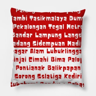 Indonesian Flag with Cities II Pillow