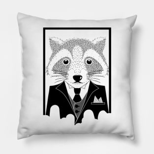 Raccoon in Suit Pillow