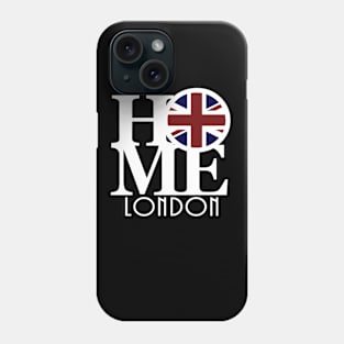 HOME London (UK Flag) white text Phone Case