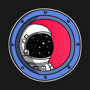 Astronaut Staring Into The Abyss Aesthetic T-Shirt