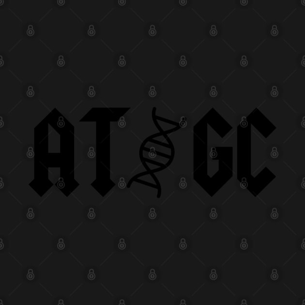 AT GC AC/DC Molecular Biology genetic code black by labstud