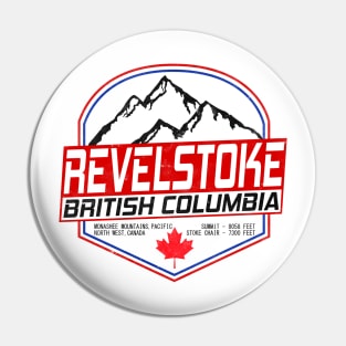 Retro Ski Revelstoke B.C Canada Skiing and Mountain Biking Paradise Pin