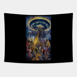 Post Impressionism Alien Abduction Tapestry