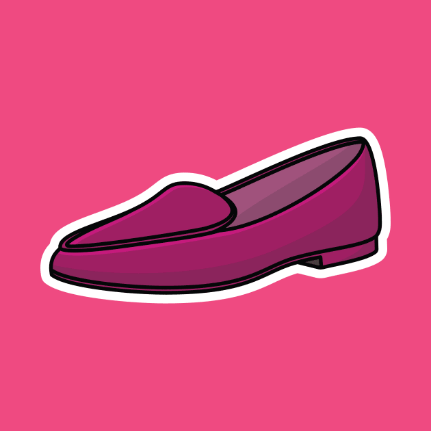 Loafer Fashion Shoe Sticker vector illustration. Fashion object icon concept design. Boys outdoor fashion shoes sticker vector design with shadow. by AlviStudio