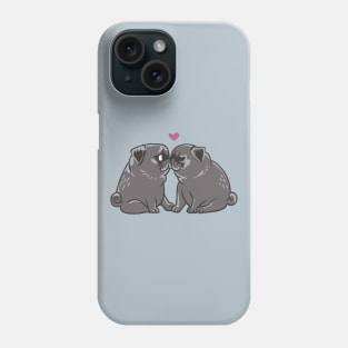 Black Pug Kisses Phone Case