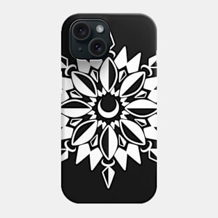 Abstract Moon Flower Print (White) Phone Case