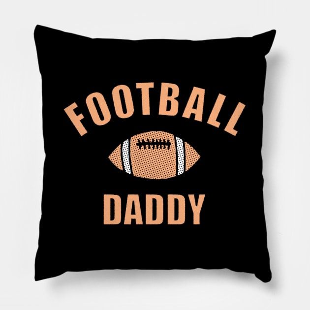 Football Daddy Drawing And Text Pillow by Braznyc