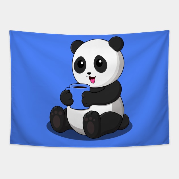 MORE THAN COFFEE, PANDA Tapestry by canzyartstudio