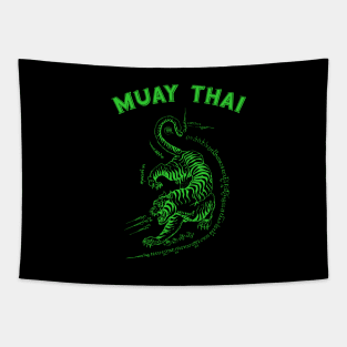 Muay Thai Tiger Sak Yant Tattoo Kickboxing Thailand Tapestry