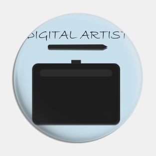 Tablet & Pen with "Digital artist text" Pin