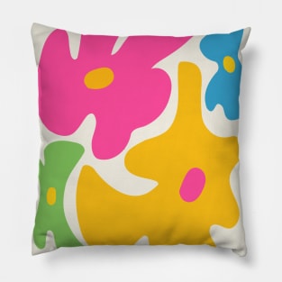 Colorful flowers, Vibrant art, Flower market, Retro 70s, Abstract flowers, Fun art, Groovy Pillow