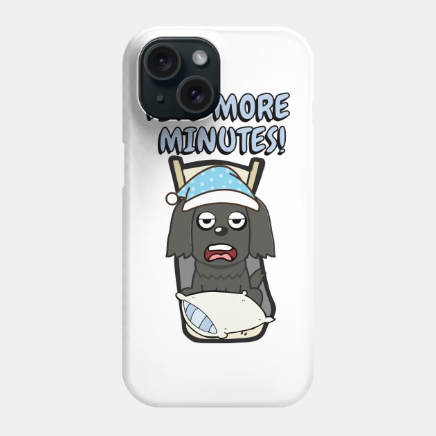 Lazy black dog cant get out of bed Phone Case by Pet Station