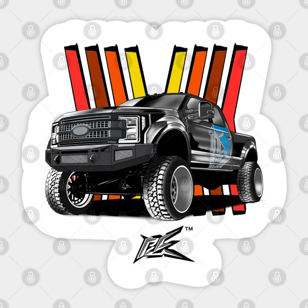 ford f350 hd truck black - Ford F250 Lifted Truck - Sticker | TeePublic