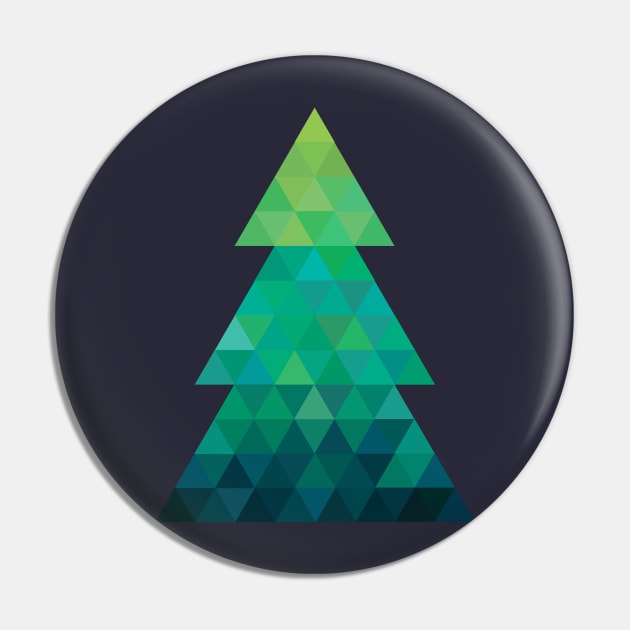 Triangle Christmas Tree Art Pin by SpaceAlienTees