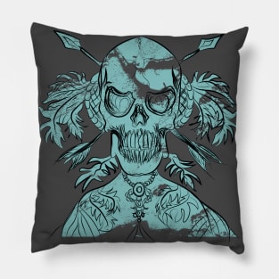 green skull Pillow