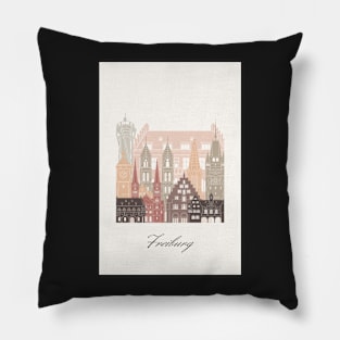 Freiburg, Germany, map skyline - 04 style Pillow