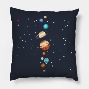 Planets of Solar System in parade Pillow