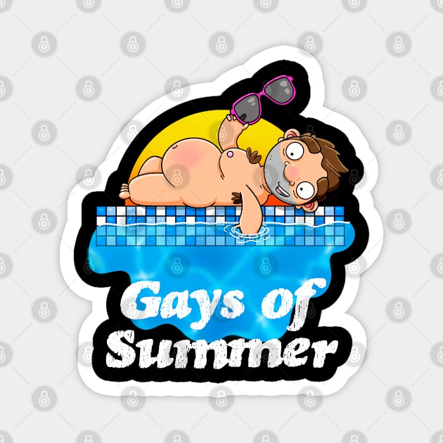 Gays of Summer Sunbathing Magnet by LoveBurty