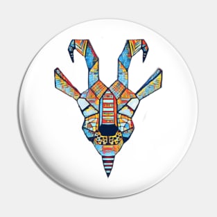 geometric goat Pin