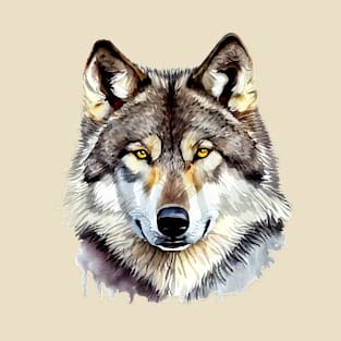 Wolf Art, Watercolor Painting T-Shirt