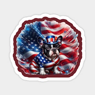 Patriotic Dogs of the United States of America - French Bulldog Magnet