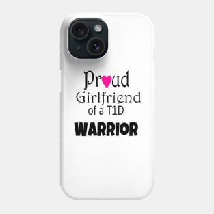 Proud Girlfriend - Black Text - Pink Heart Phone Case