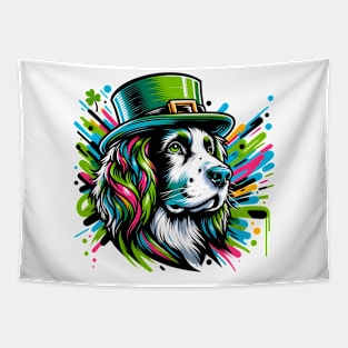 English Springer Spaniel Celebrates St Patrick's Day Joyfully Tapestry