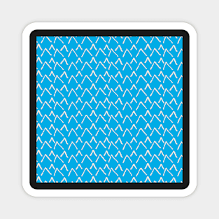 Bright Blue Simple Mountain Pattern Magnet