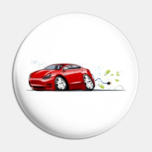 Cartoon electric car Pin