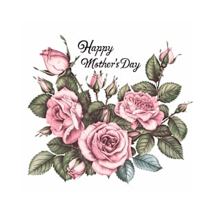 Pink Roses Bunch For Happy Mother's Day T-Shirt