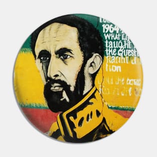 Haile Selassie Painted Sign Pin