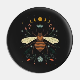 Floral Hearted Bee Pin