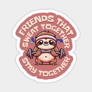 Friends That Sweat Together Stay Together Workout Buddy Magnet