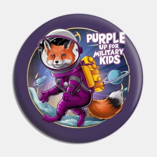 purple up for military kids FOX LOVERS FUNNY Pin