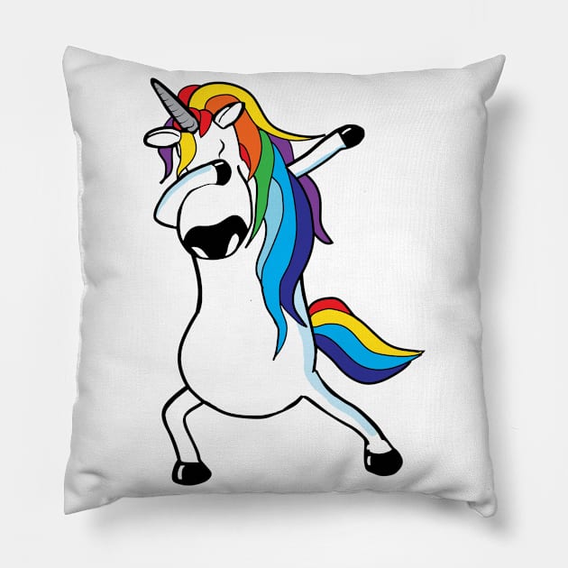 Yet Another Dabbing Unicorn Dancing Pillow by alltheprints