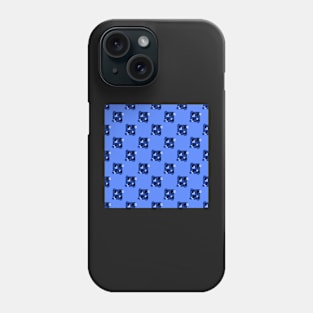 Retro blue squares repeat pattern Phone Case