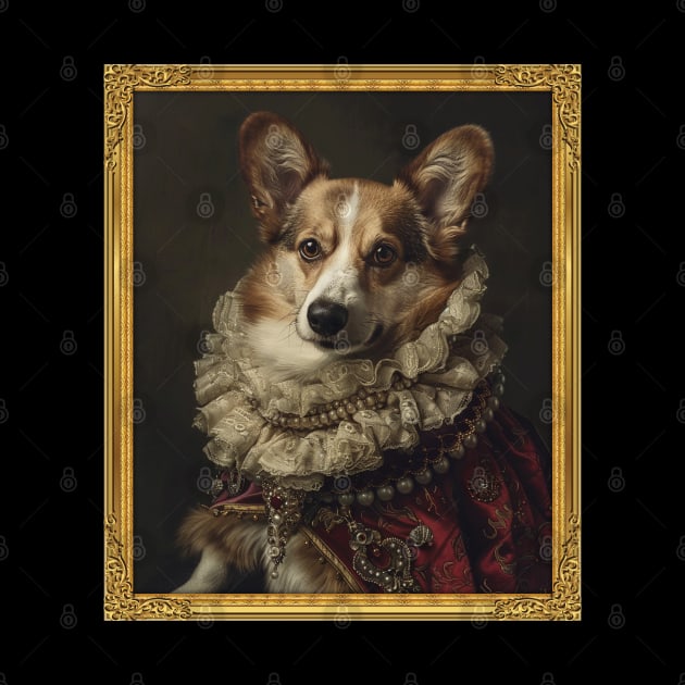 Royal Regalia: Corgi Princess Portrait (Framed) by HUH? Designs