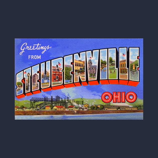 Greetings from Steubenville Ohio- Vintage Large Letter Postcard by Naves