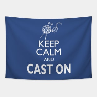 Keep Calm Cast On Tapestry