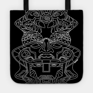 dark robot olmec head ecopop Tote