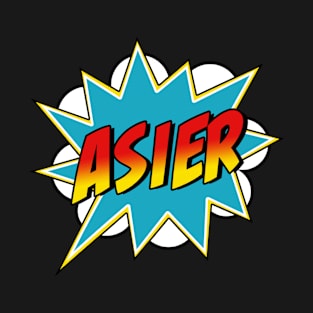 Boys Asier Name Superhero Comic Book T-Shirt