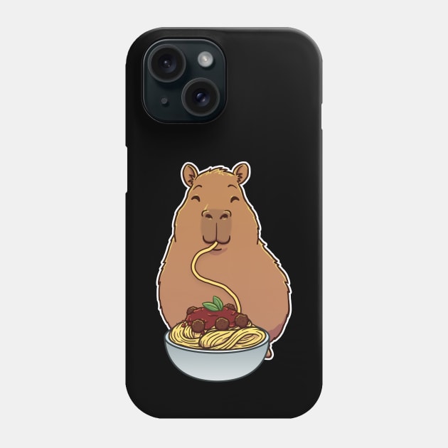 Capybara Spaghetti Meat Balls Phone Case by capydays