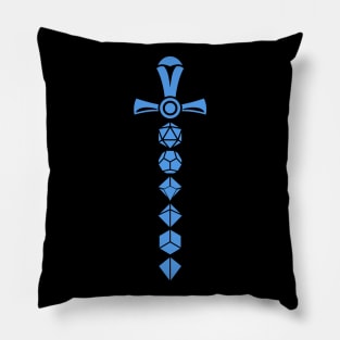 Blue Polyhedral Dice Sword of the Cleric Pillow